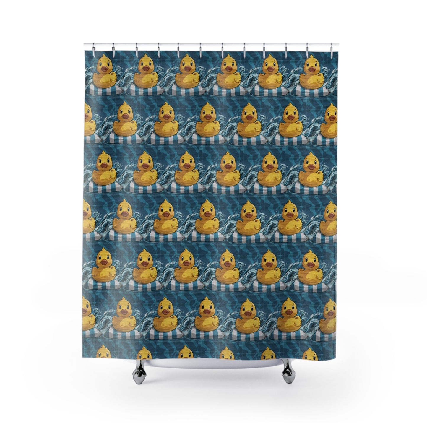 Rubber Duck Kids Shower Curtain Themed 71 x 74" Rubber Ducky Shower Curtain
