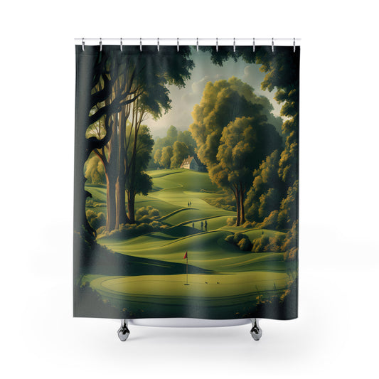 Golf Themed Shower Curtain 71 x 74" – Perfect Bathroom Decor for Golf Enthusiasts