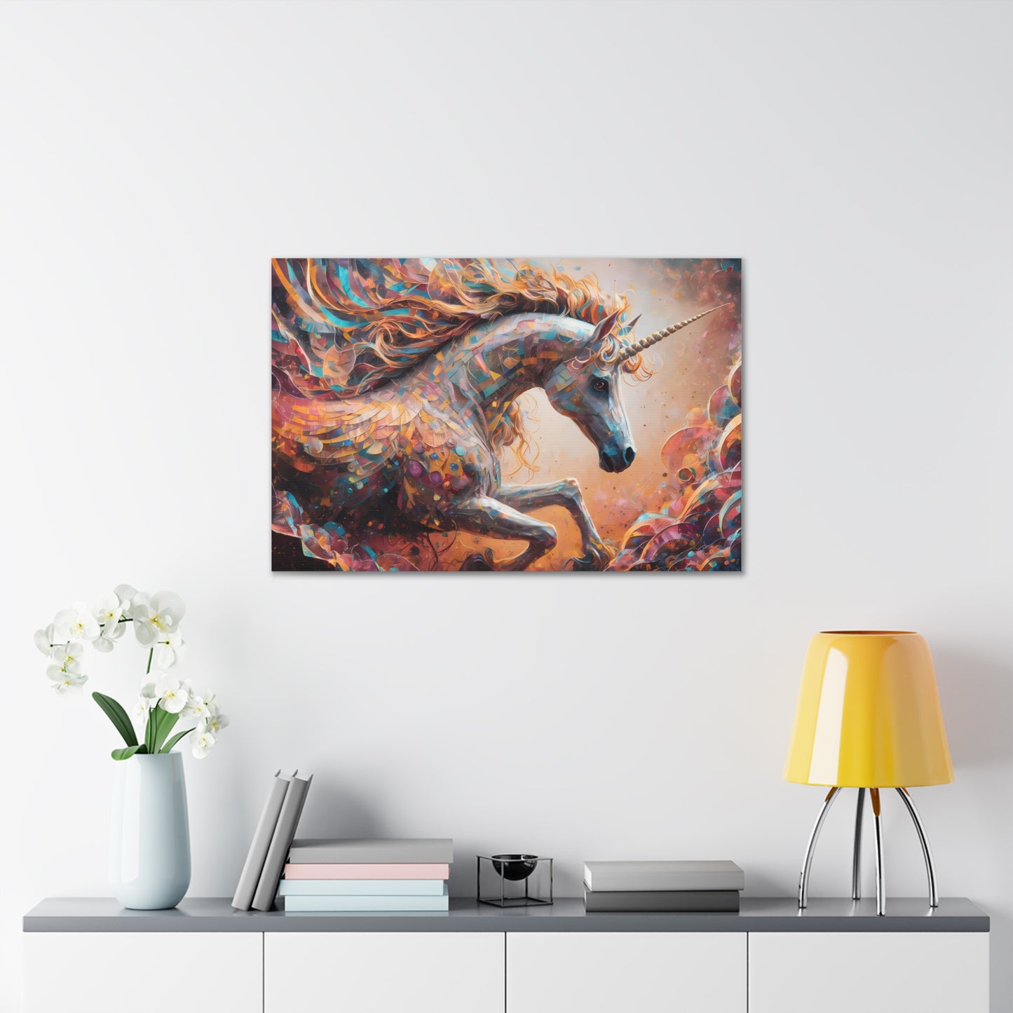 Unicorn Poster, Unicorn Art, Vibrant Abstract Unicorn Canvas Art – 2 sizes of Whimsical Magic!