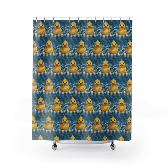 Rubber Duck Kids Shower Curtain Themed  71 x 74"  Rubber Ducky Shower Curtain