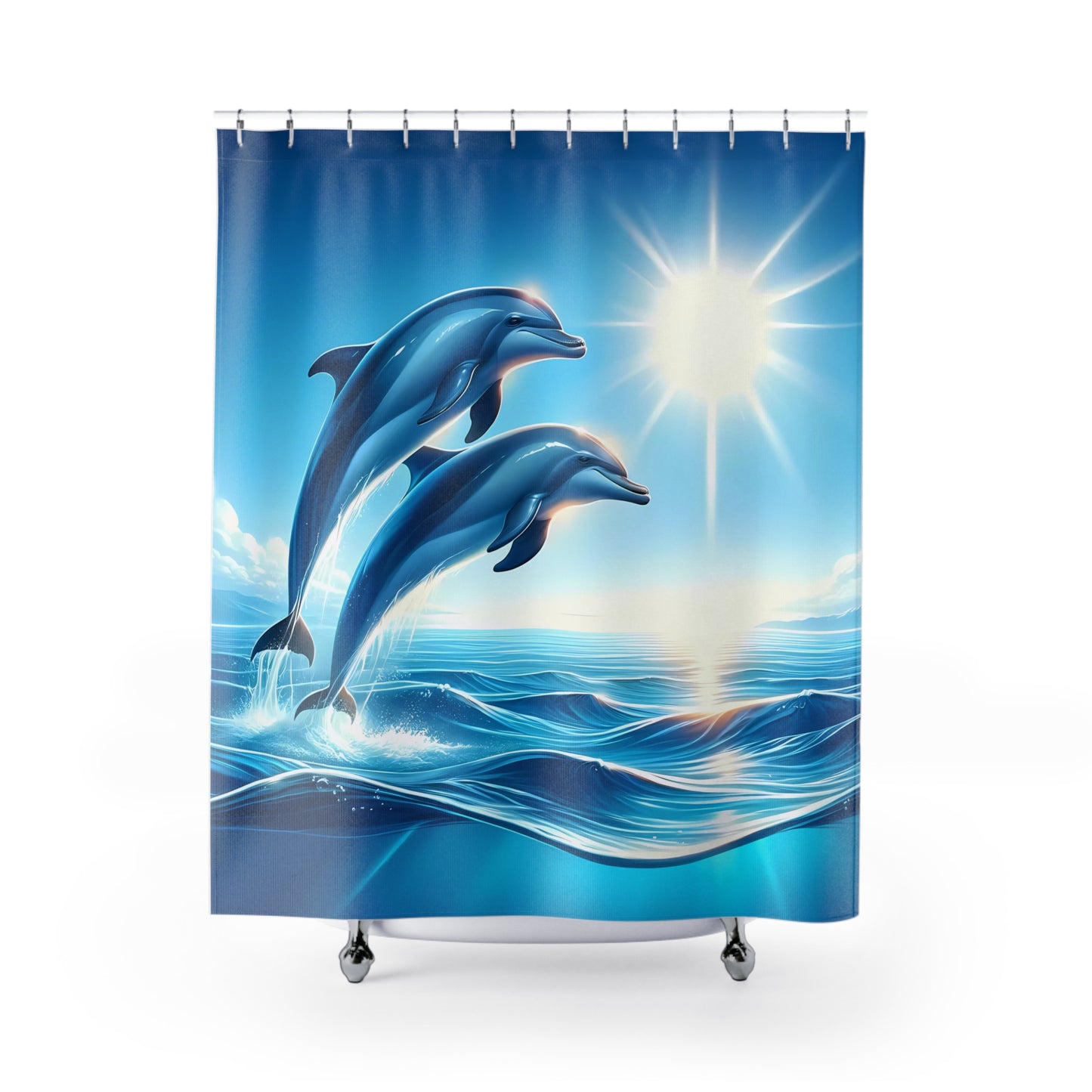 Dolphins in the Sea Shower Curtains 71 x 74"