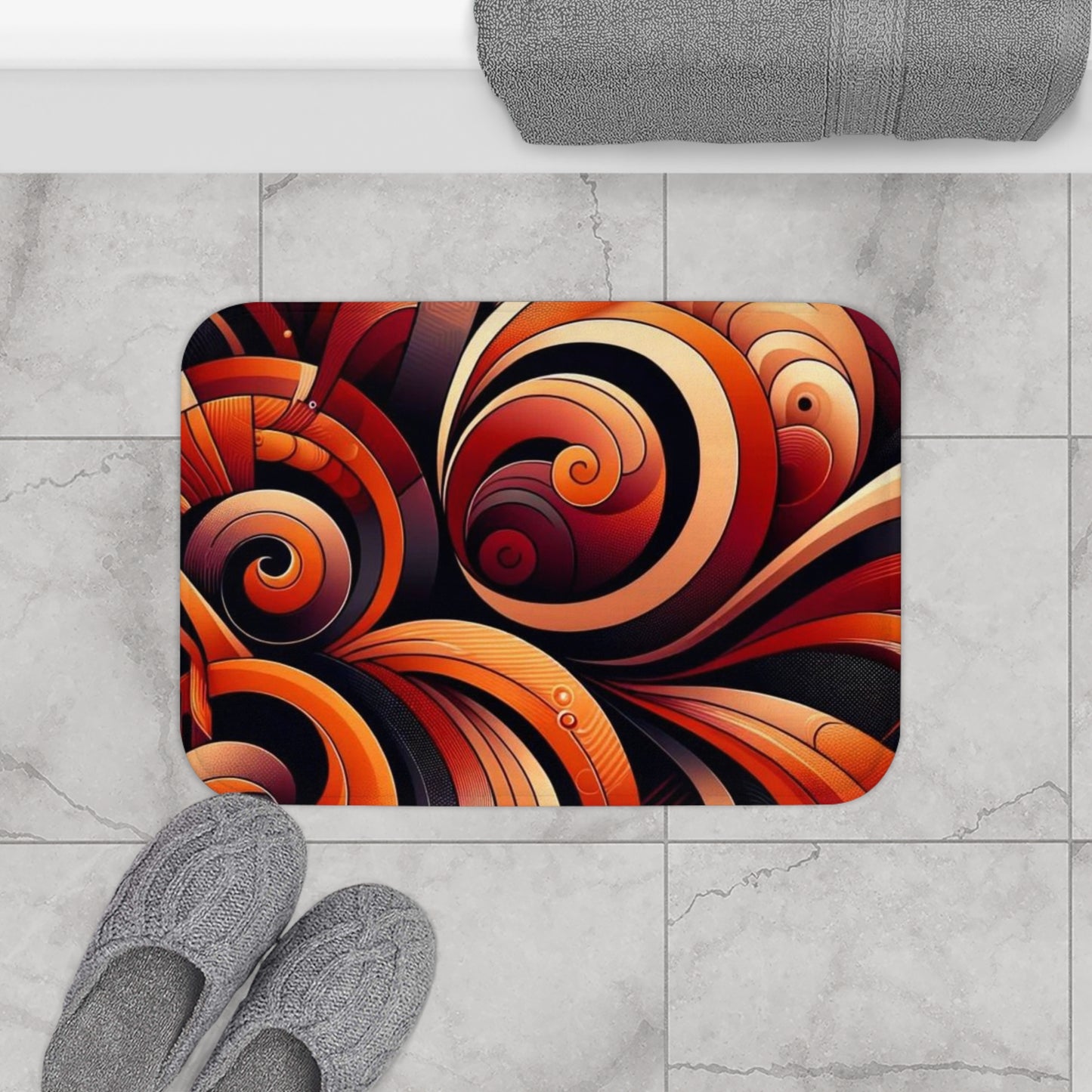 Vibrant Bath Mat with Swirls Bath Mat 17 x 24"