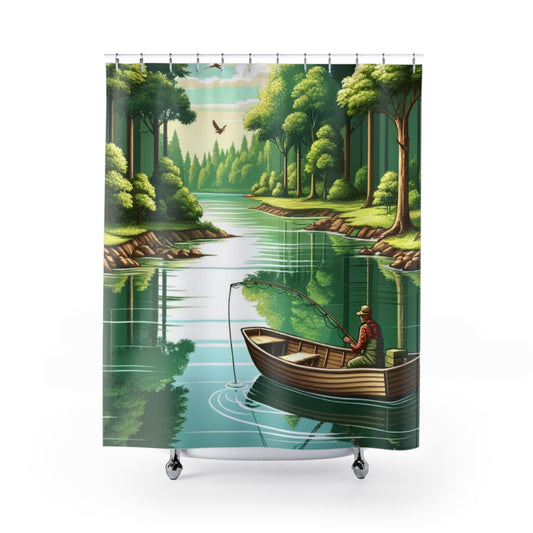 Lazy Day Fishing Shower Curtain 71 x 74"