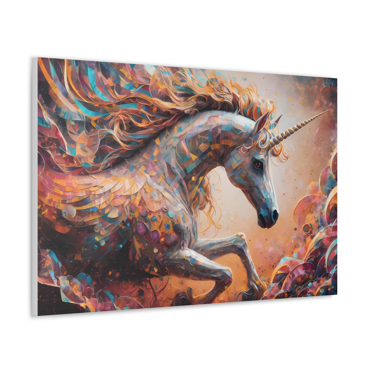 Unicorn Poster, Unicorn Art, Vibrant Abstract Unicorn Canvas Art – 2 sizes of Whimsical Magic!