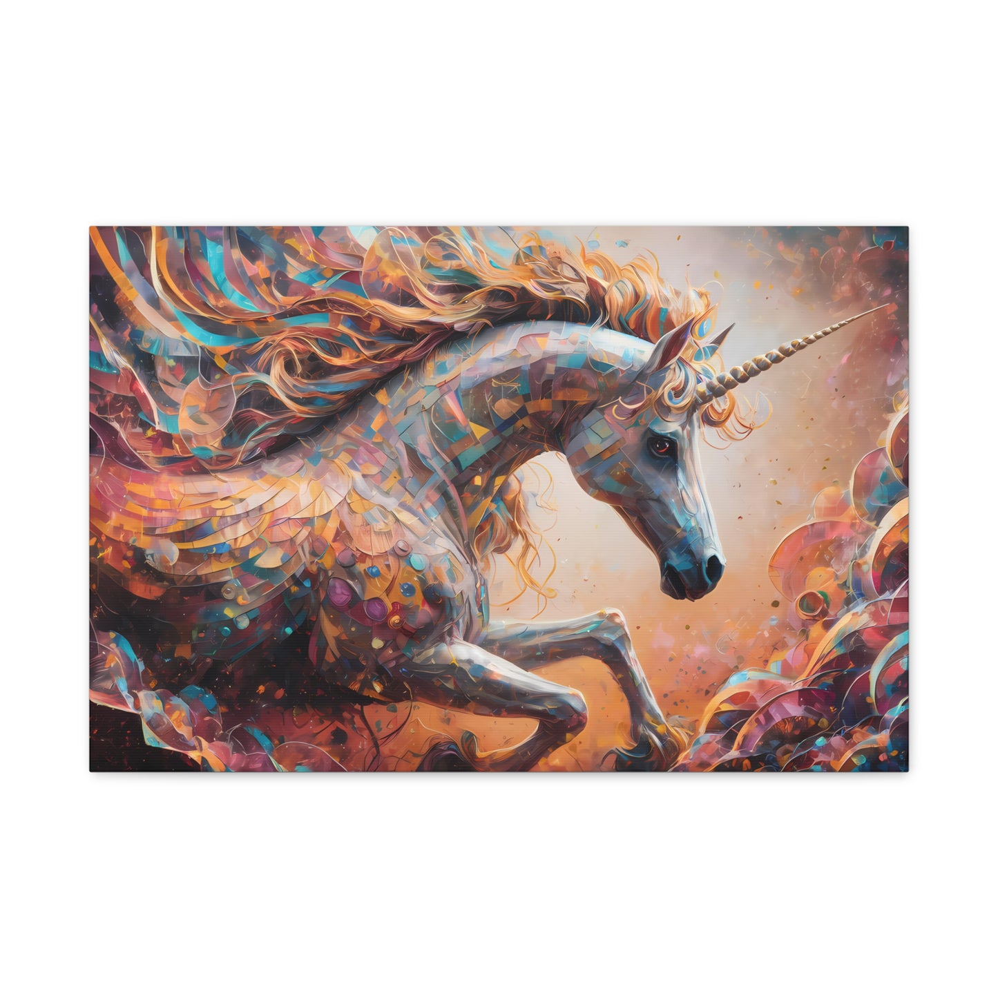 Unicorn Poster, Unicorn Art, Vibrant Abstract Unicorn Canvas Art – 2 sizes of Whimsical Magic!