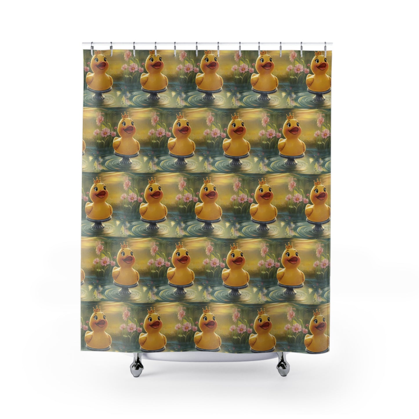 Rubber Duck Nautical Shower Curtain 71 x 74" Rubber Duckie Shower Curtain Kids Shower Curtain